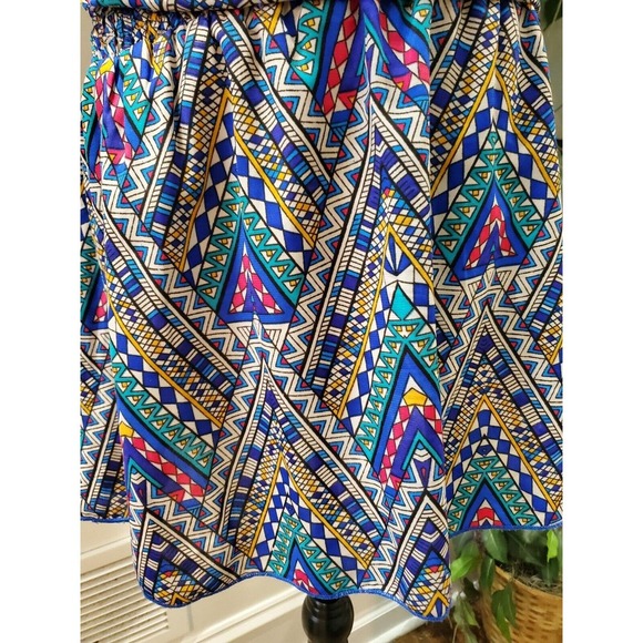 Lara Ethnics Women's Multicolor Sleeveless Off The Shoulder Knee Length Dress M - Picture 4 of 11